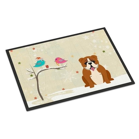 Carolines Treasures Carolines Treasures BB2592MAT Christmas Presents Between Friends English Bulldog Red White Indoor or Outdoor Mat; 18 x 0.25 x 27 in. BB2592MAT